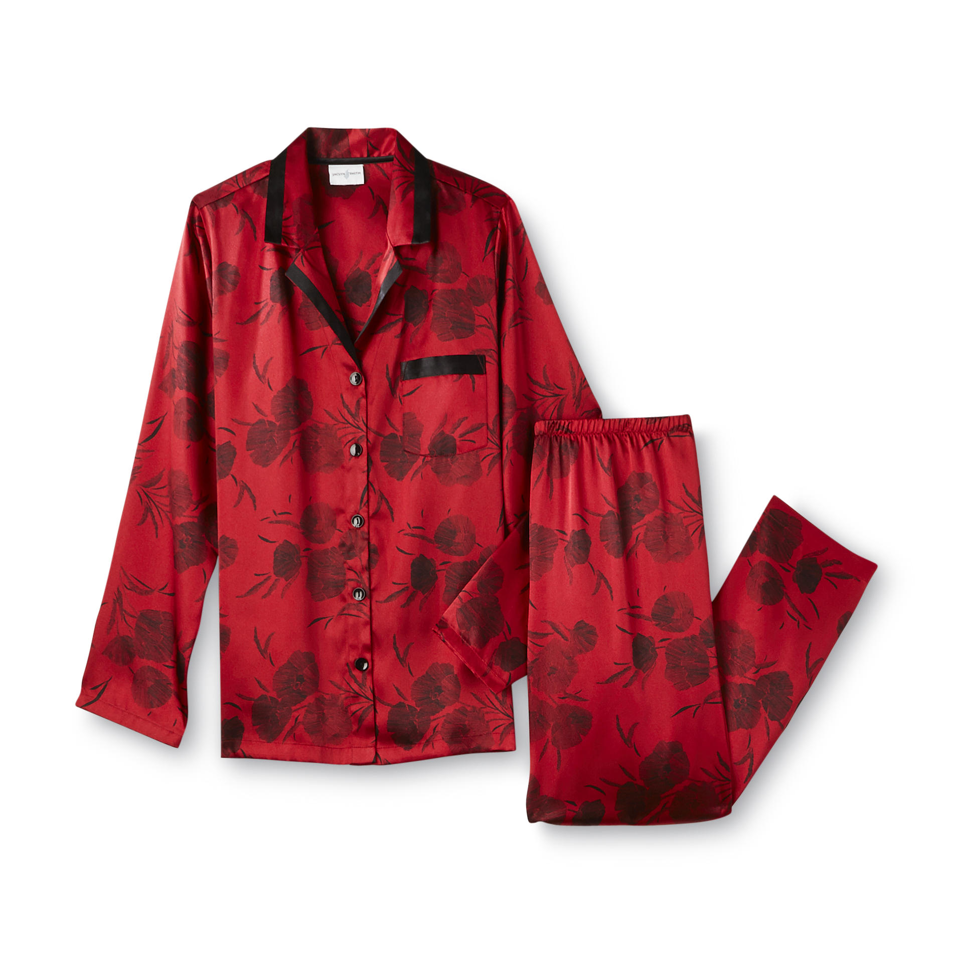 Jaclyn Smith Women's Plus Satin Pajamas Floral