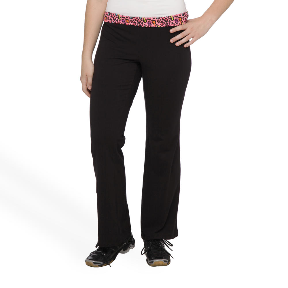 Joe Boxer Women's Plus Overlap Waist Yoga Pants - Leopard