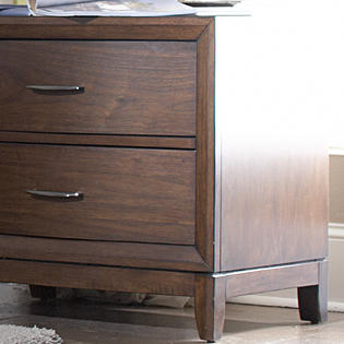 Oxford Creek Alexis Curved Front 2 Drawer Nightstand Medium Finish