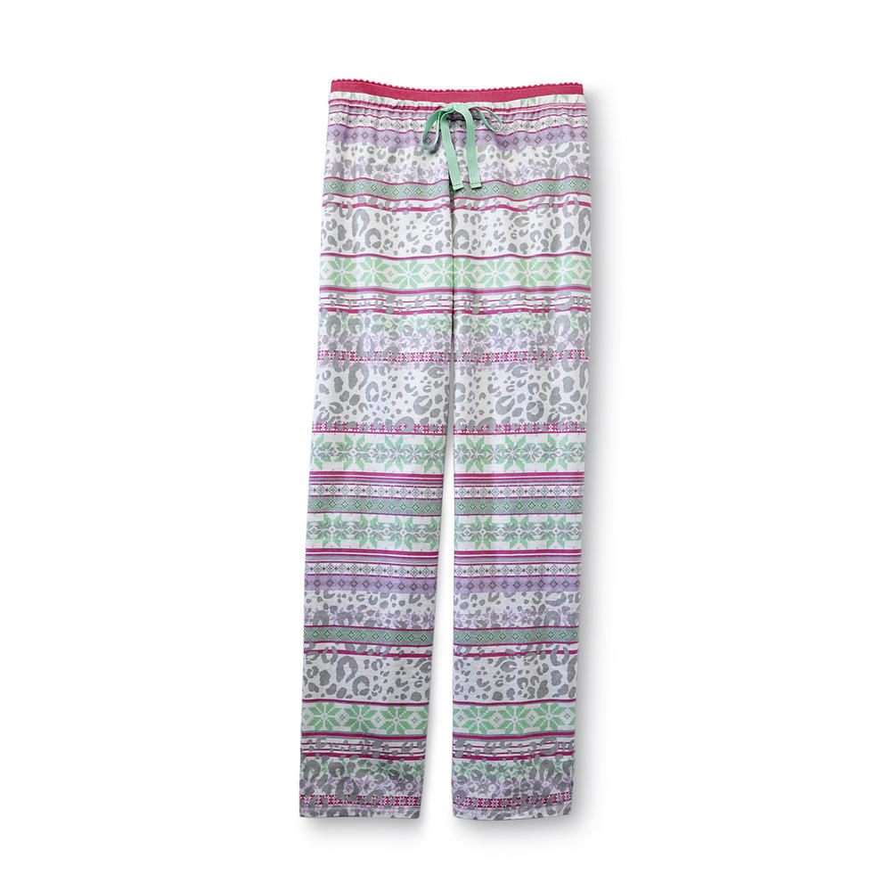 Joe Boxer Women's Flannel Sleep Pants - Fair Isle Leopard