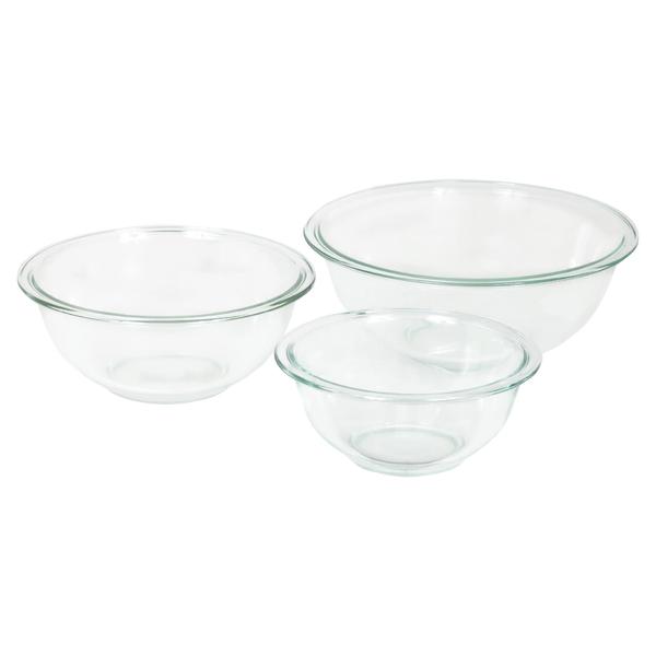 Pyrex 3 piece bowls, Clear