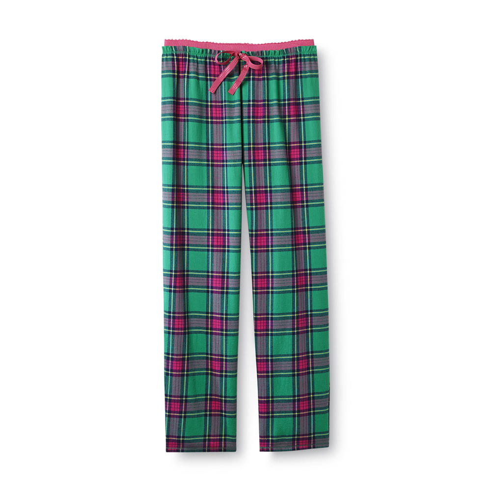 Joe Boxer Women's Flannel Sleep Pants - Green Plaid