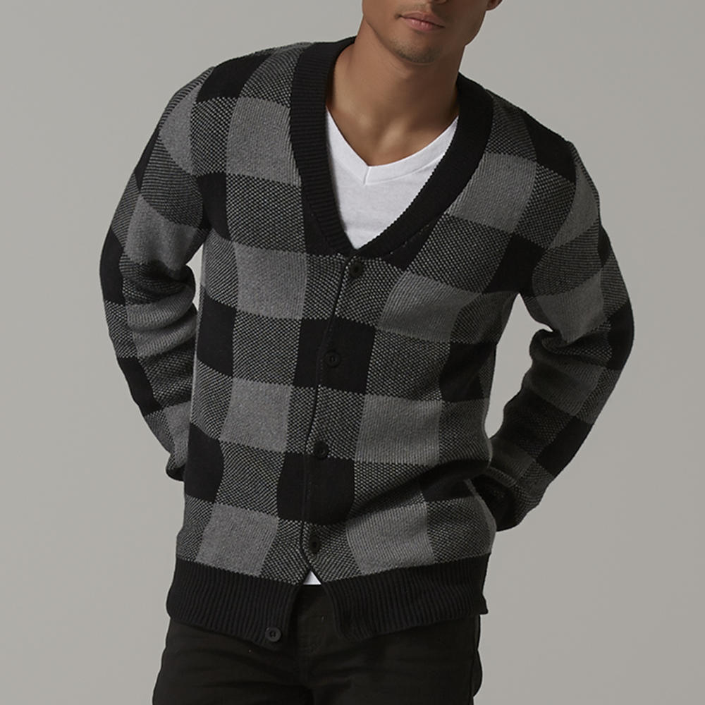 Adam Levine Men's Cardigan Sweater - Buffalo Checked
