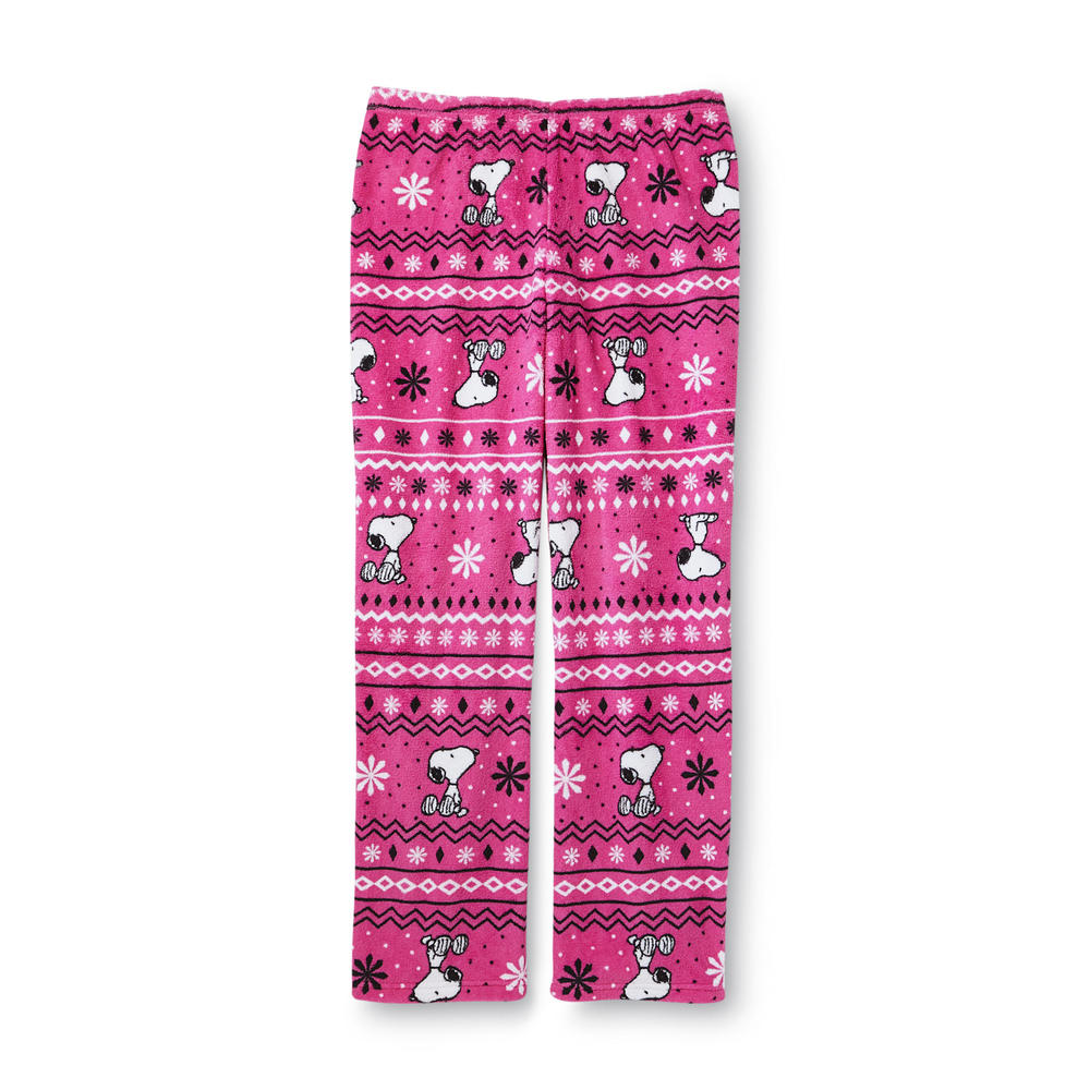 Peanuts By Schulz Women's Plush Pajama Top & Pants - Snoopy