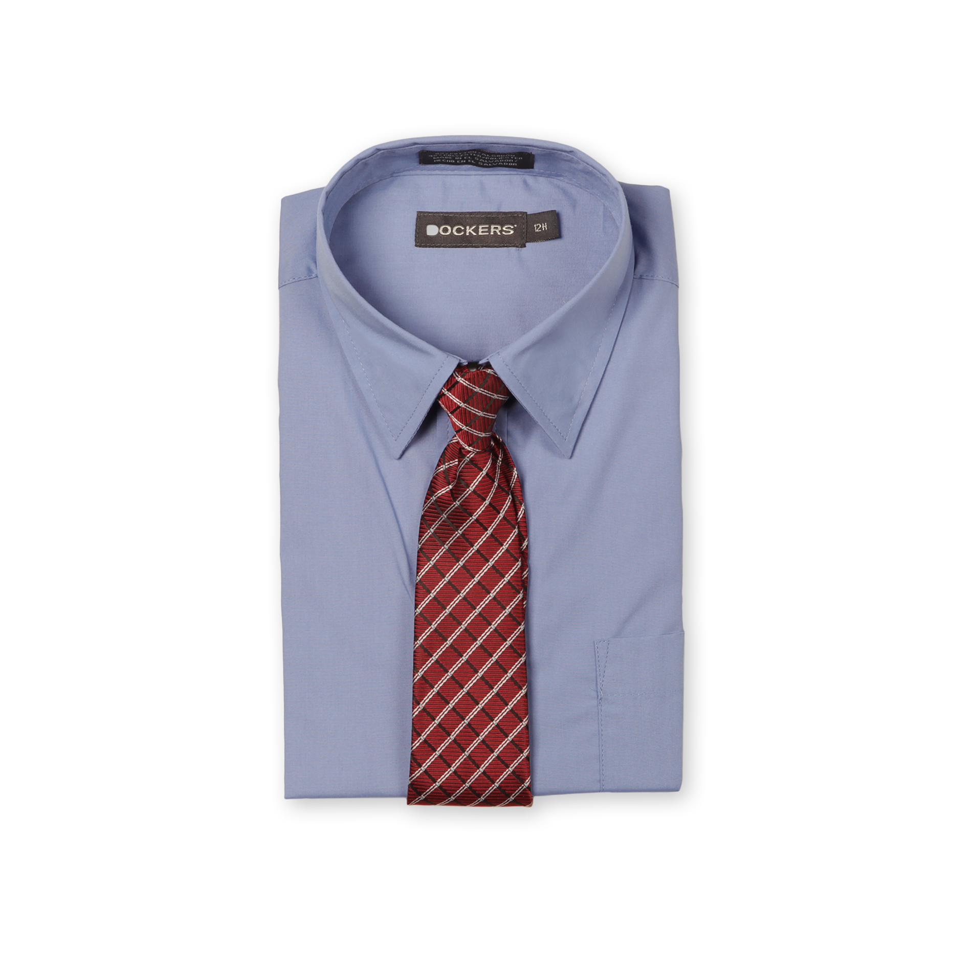 Dockers Boy's Husky Dress Shirt & Striped Tie