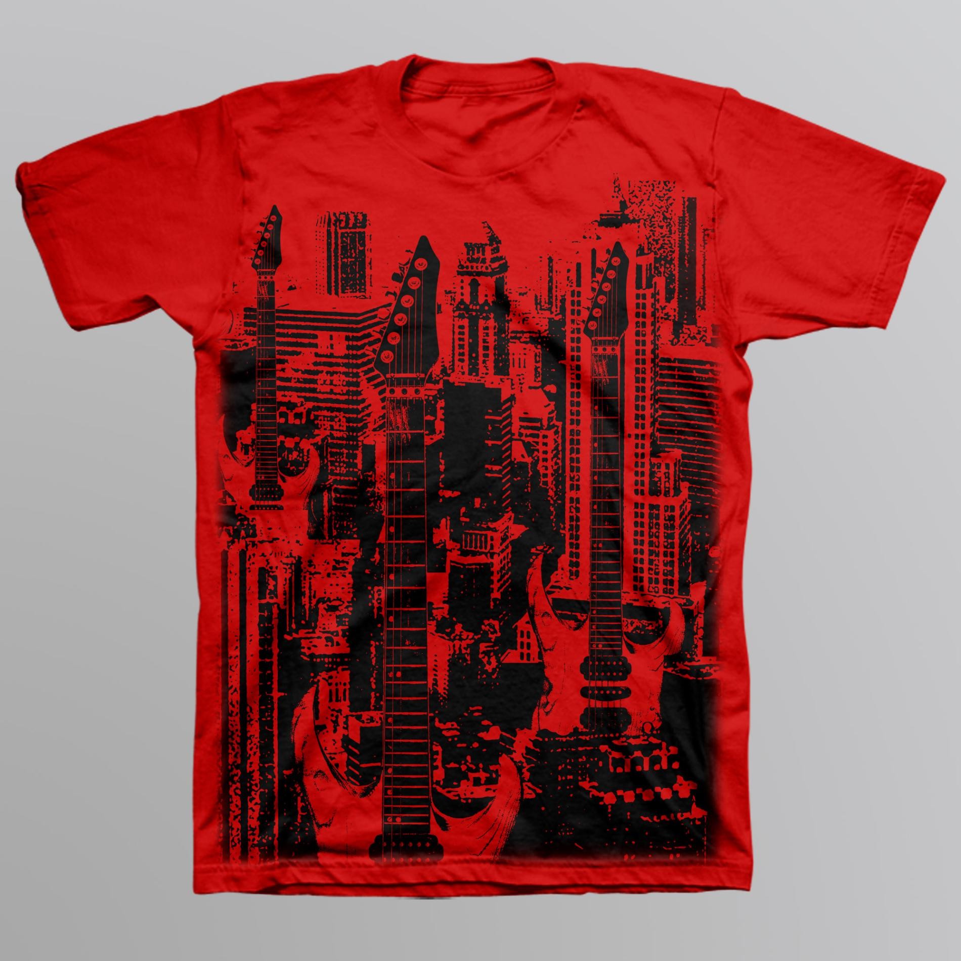 Route 66 Boy's Graphic T-Shirt - Abstract Guitar Skyscraper