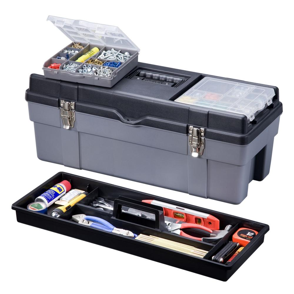 Stack-On 26 in. Pro Tool Box w/ Parts Storage Boxes - Black/Grey