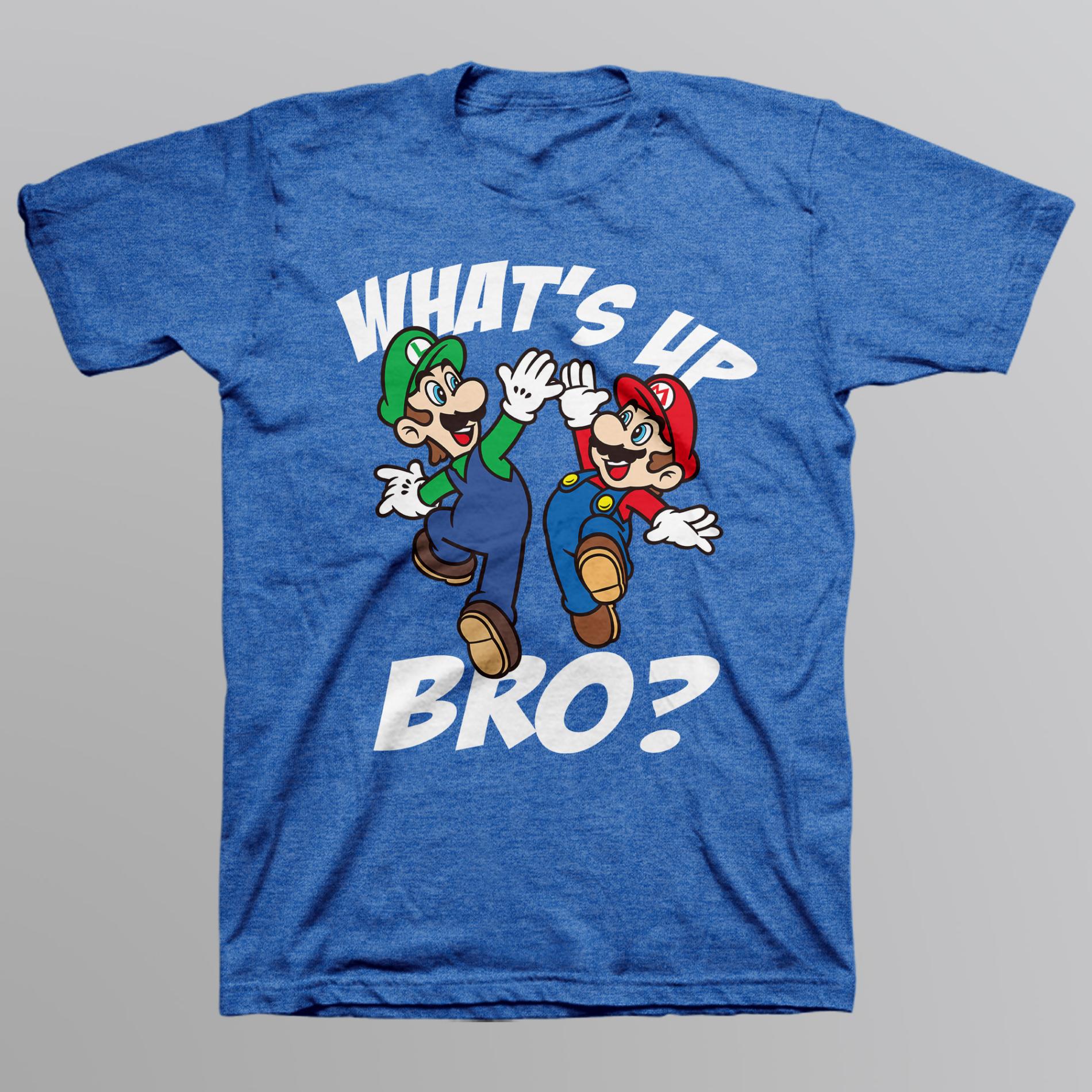 Nintendo Super Mario Boy's Graphic T-Shirt - What's Up Bro