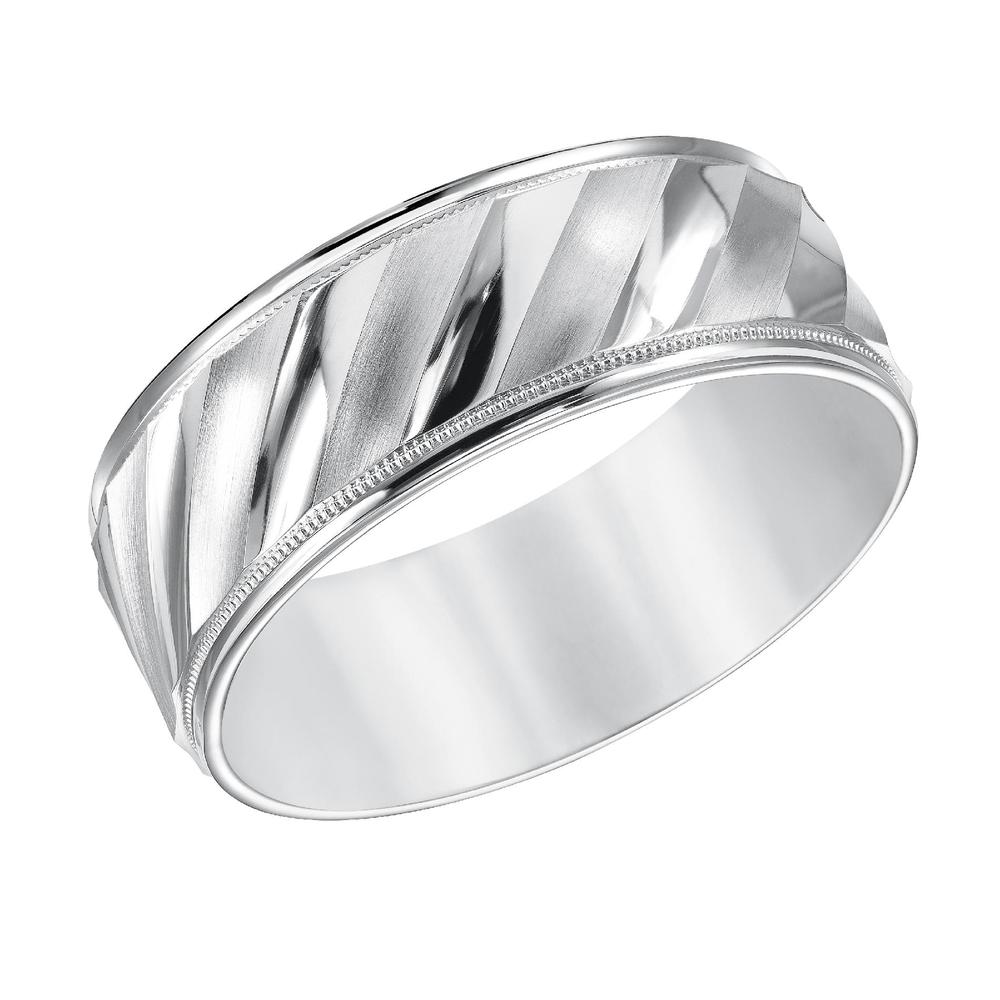 8mm Engraved Sterling Silver Band