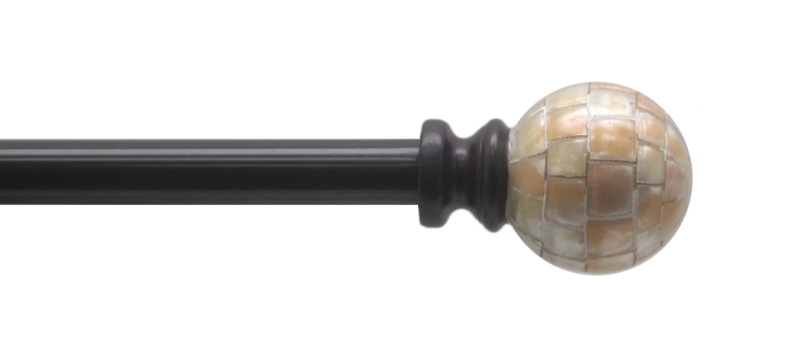 Roomscapes Shell Ball Curtain Rod Set