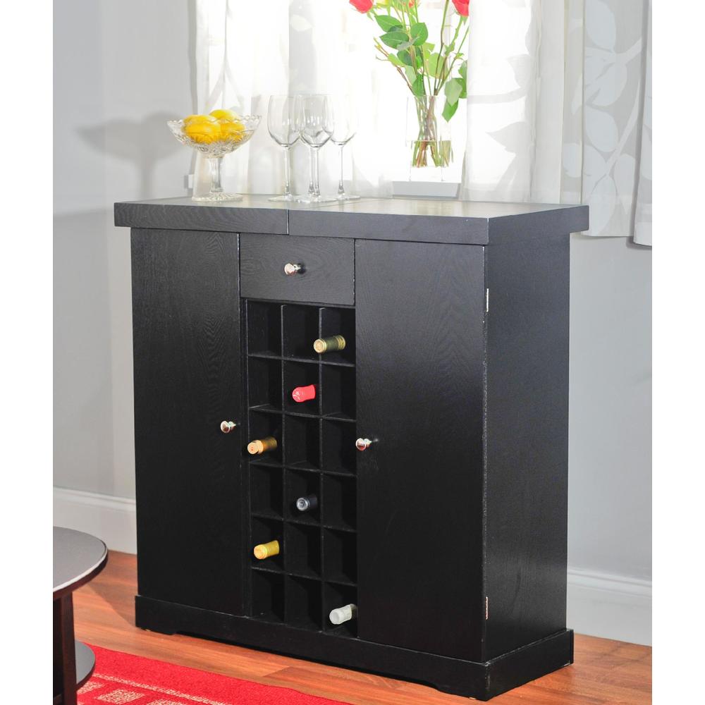 Wine cabinet in black