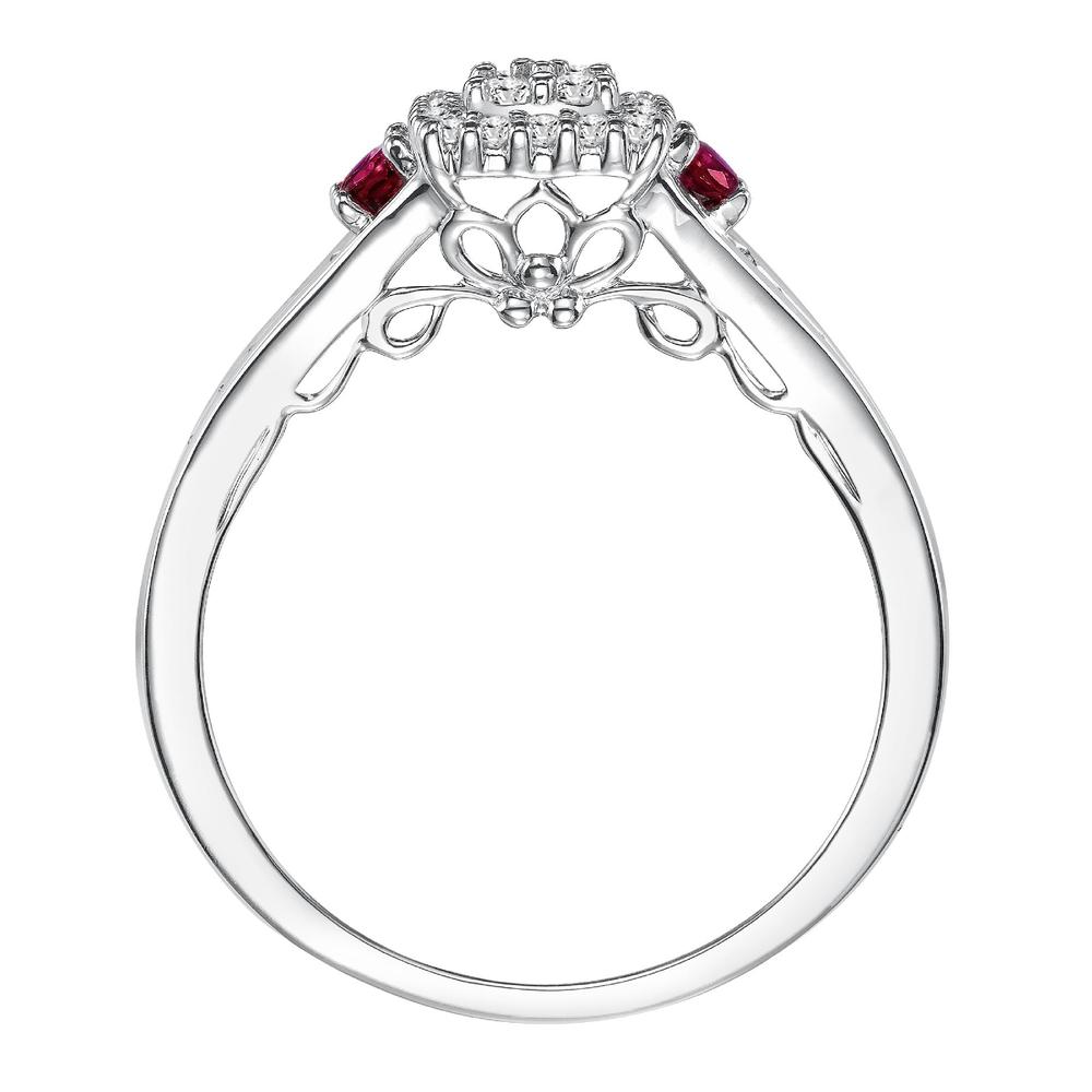 Promise Your Love 3/8 Cttw. Princess Cut Diamond & Ruby Engagement Ring Sterling Silver