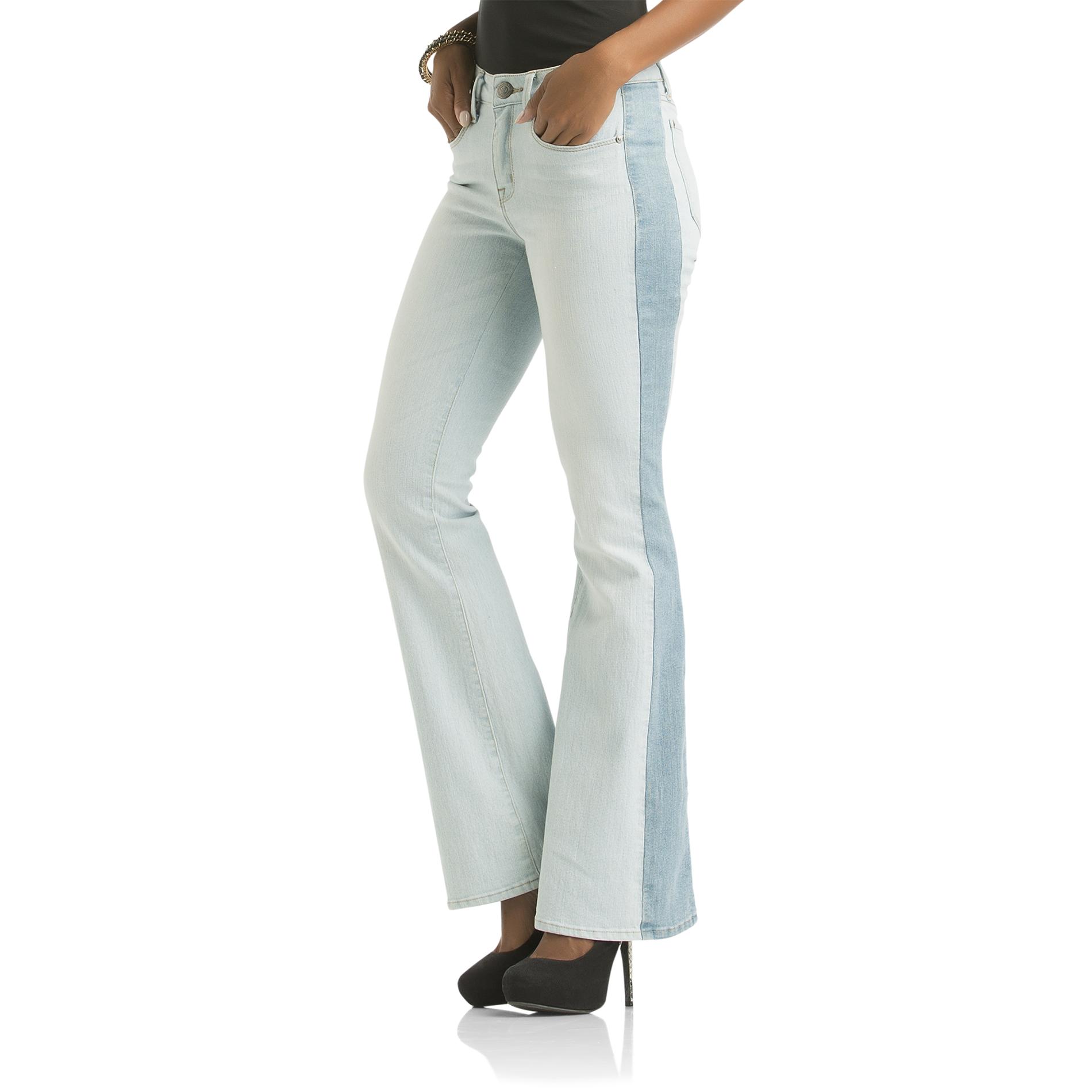 Kardashian Kollection Women's Wide Flare Jeans - Tuxedo Stripes