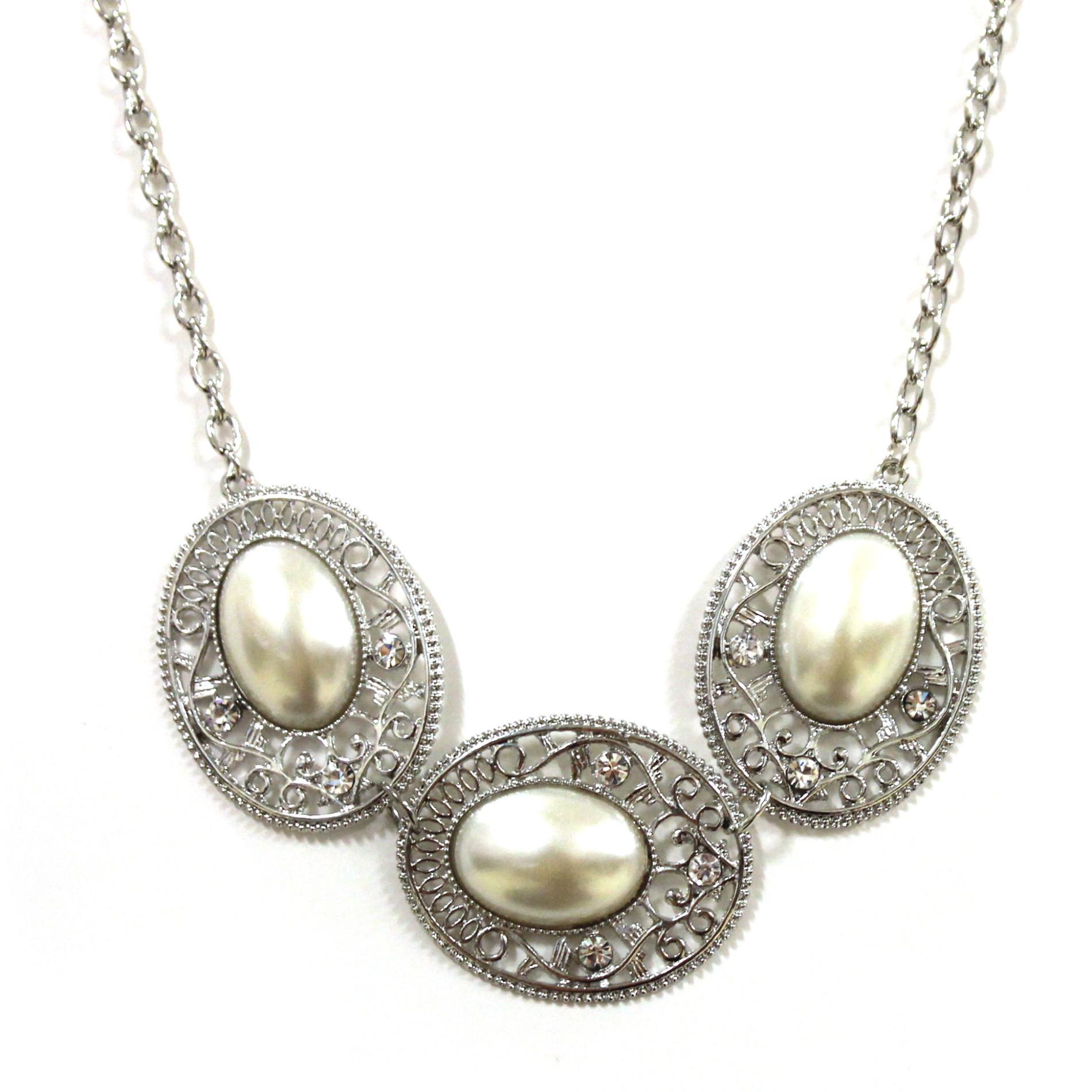 Accessories Women's Faux Pearl Filigree Necklace