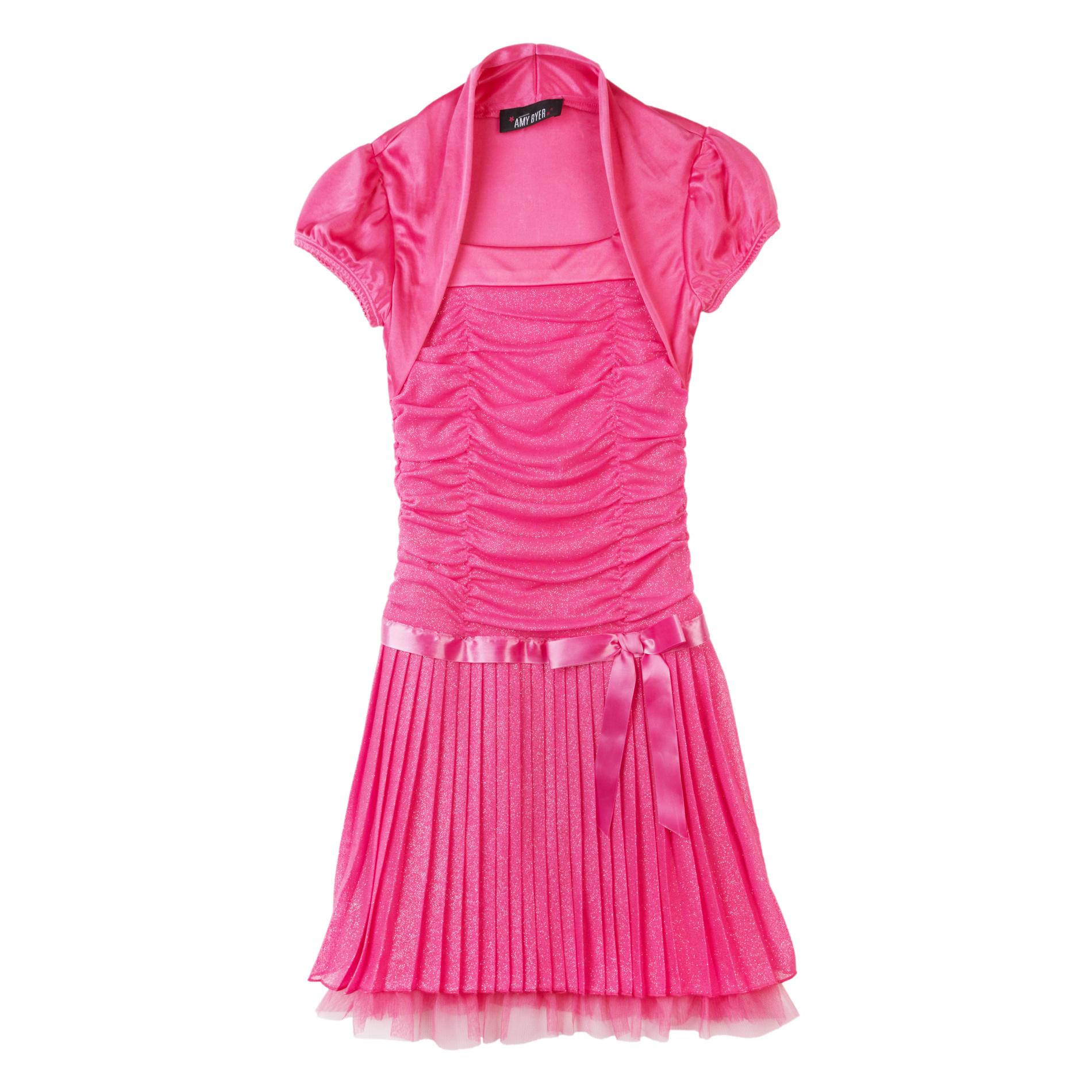Amy's Closet Girl's Glitter Party Dress & Shrug