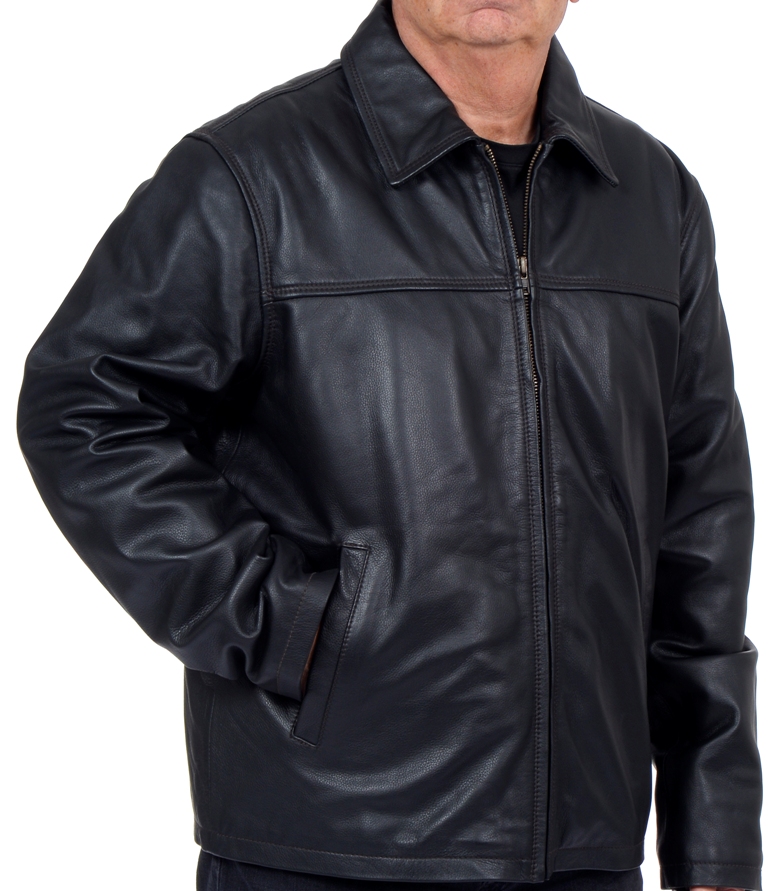 R&O Men's Leather Rugged Open Bottom Leather Jacket&#160; - Online Exclusive