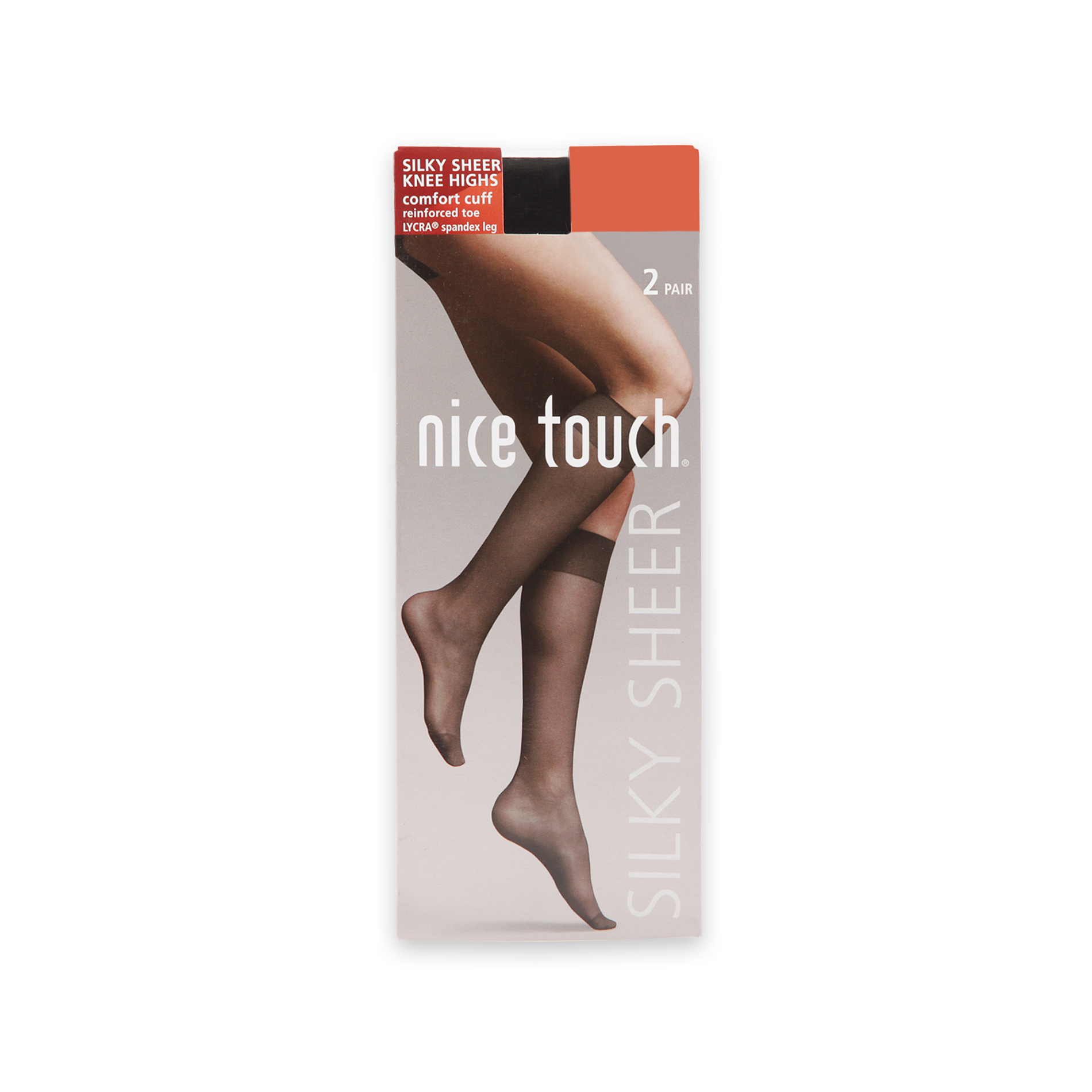 Nice Touch Women's 2-Pairs Silky Sheer Knee Highs