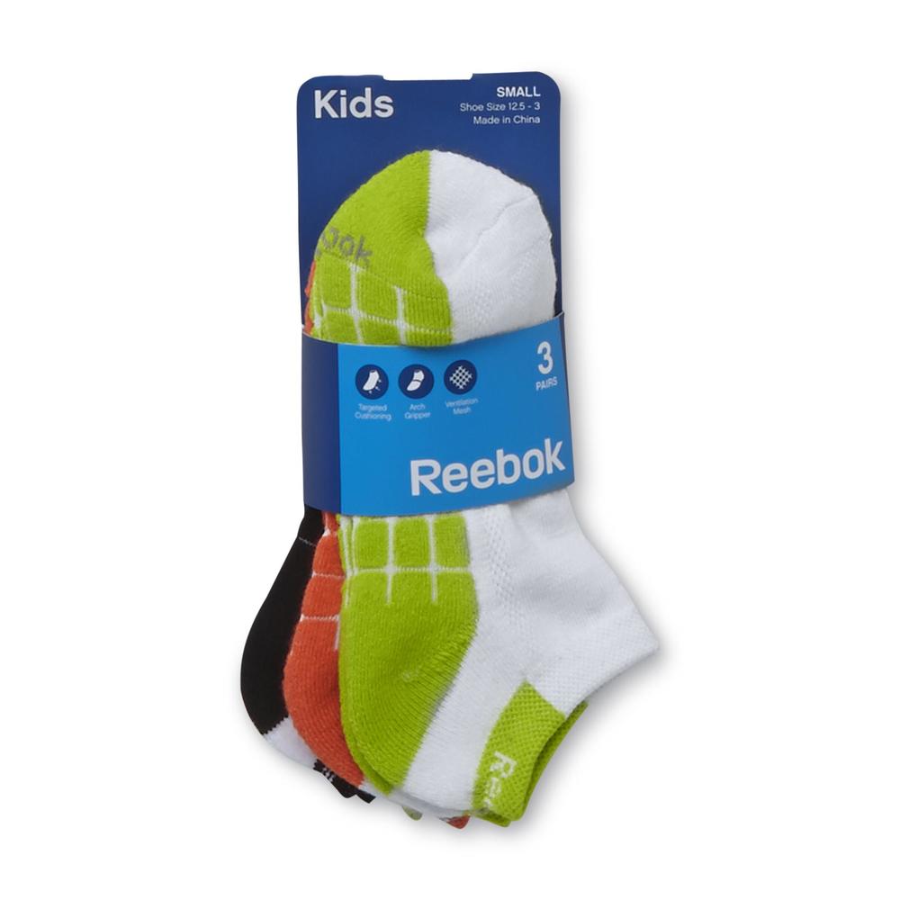 Reebok Boy's 3-Pairs No Show Athletic Socks