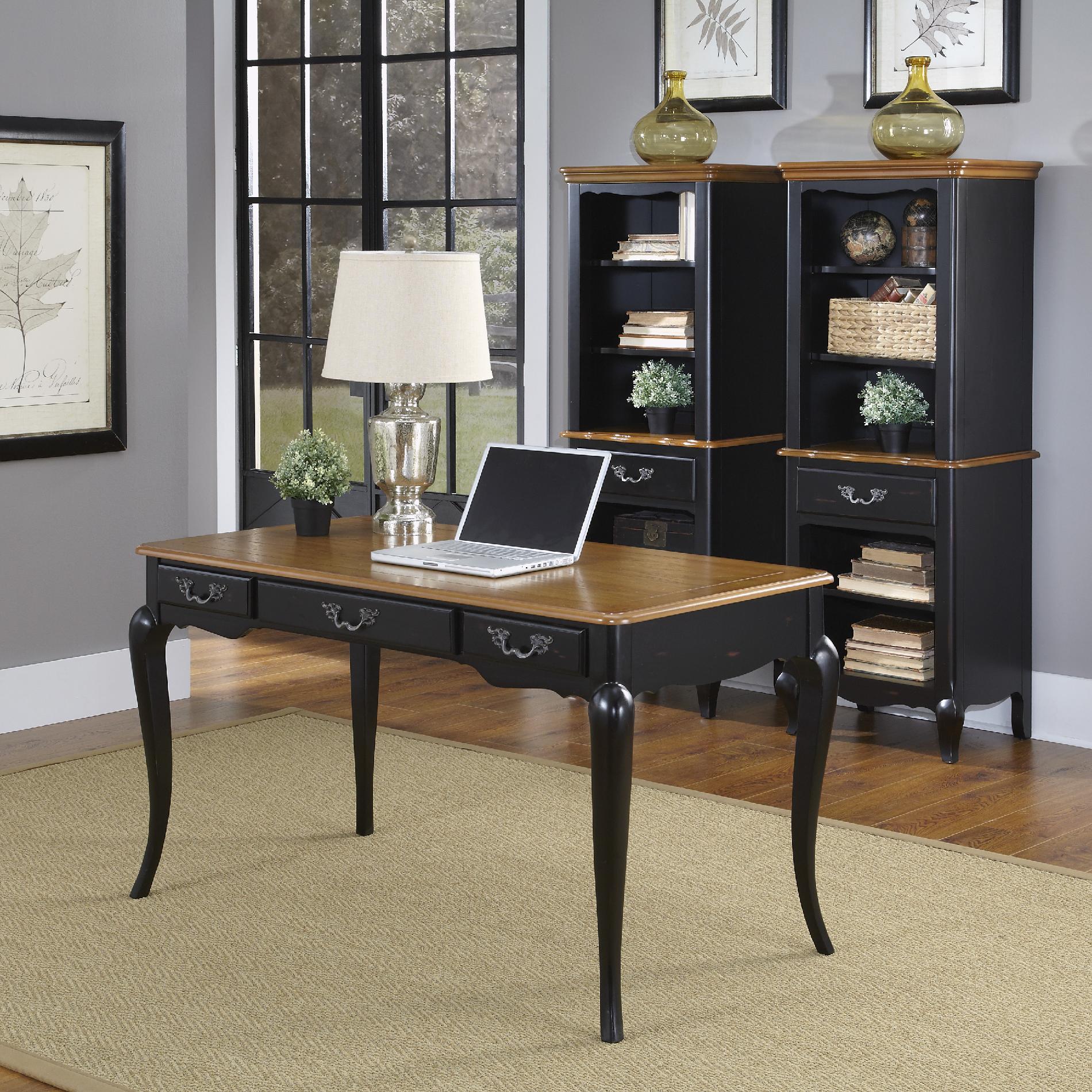 Home Styles Oak and Rubbed Black French Countryside Executive Desk
