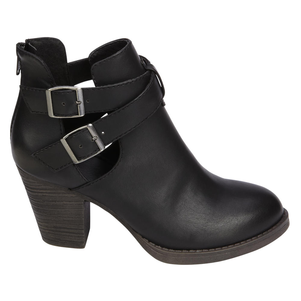 Route 66 Women's Black Erin Synthetic Leather Ankle Boot