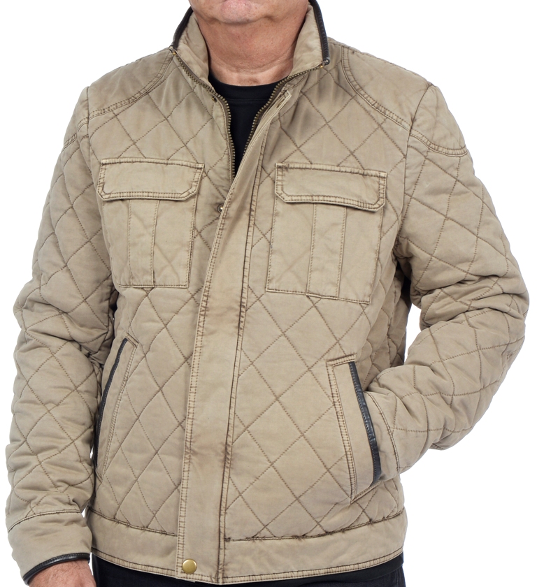 Excelled Men's Cotton Diagonal Quilted Hipster Jacket - Online Exclusive
