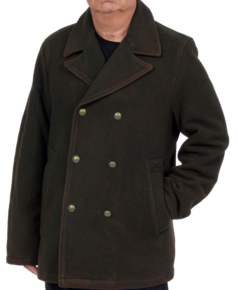 Excelled Men's Washed Wool Pea Coat - Online Exclusive