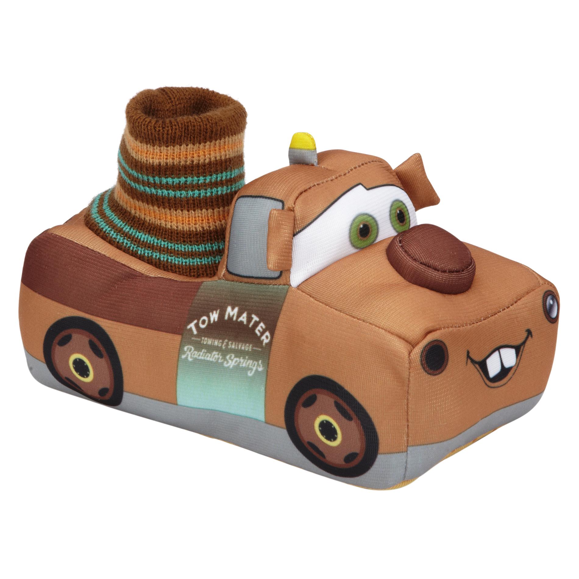 Disney Toddler Boys' Tow Mater Brown Socktop Slipper