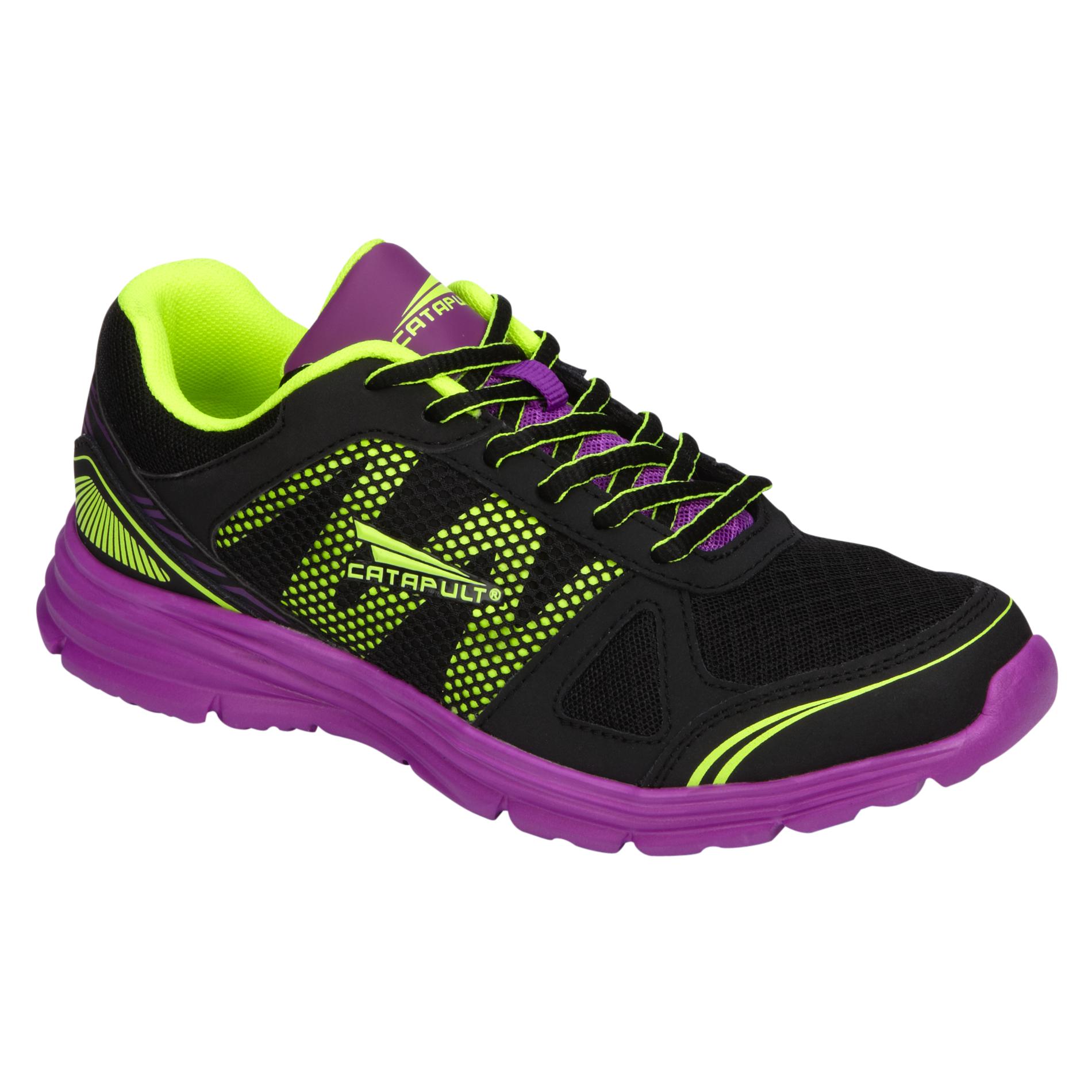 CATAPULT Women's Conquer Purple/Lime Leather Running Shoe