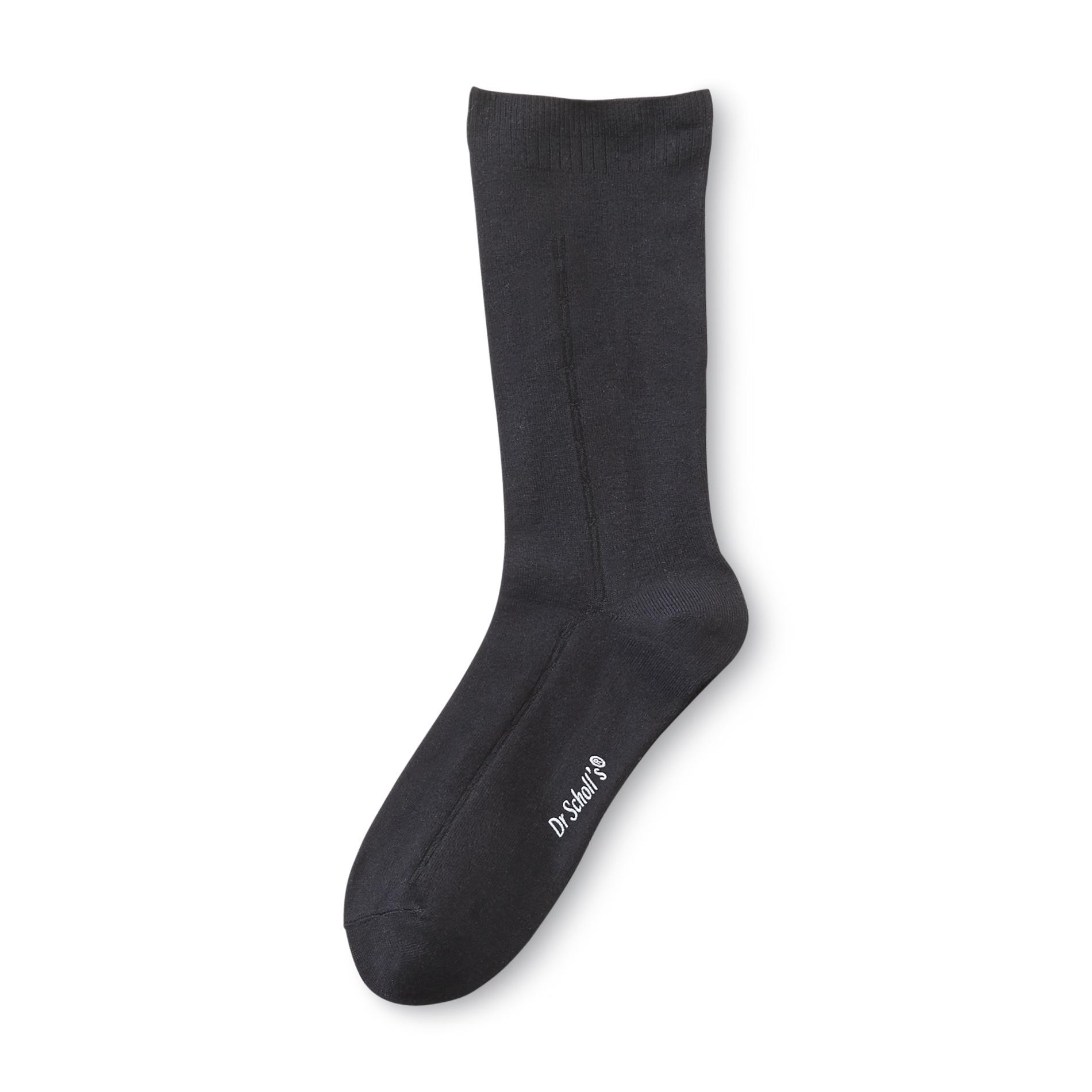Dr. Scholl's Men's Smooth Ribbed Crew Dress Socks