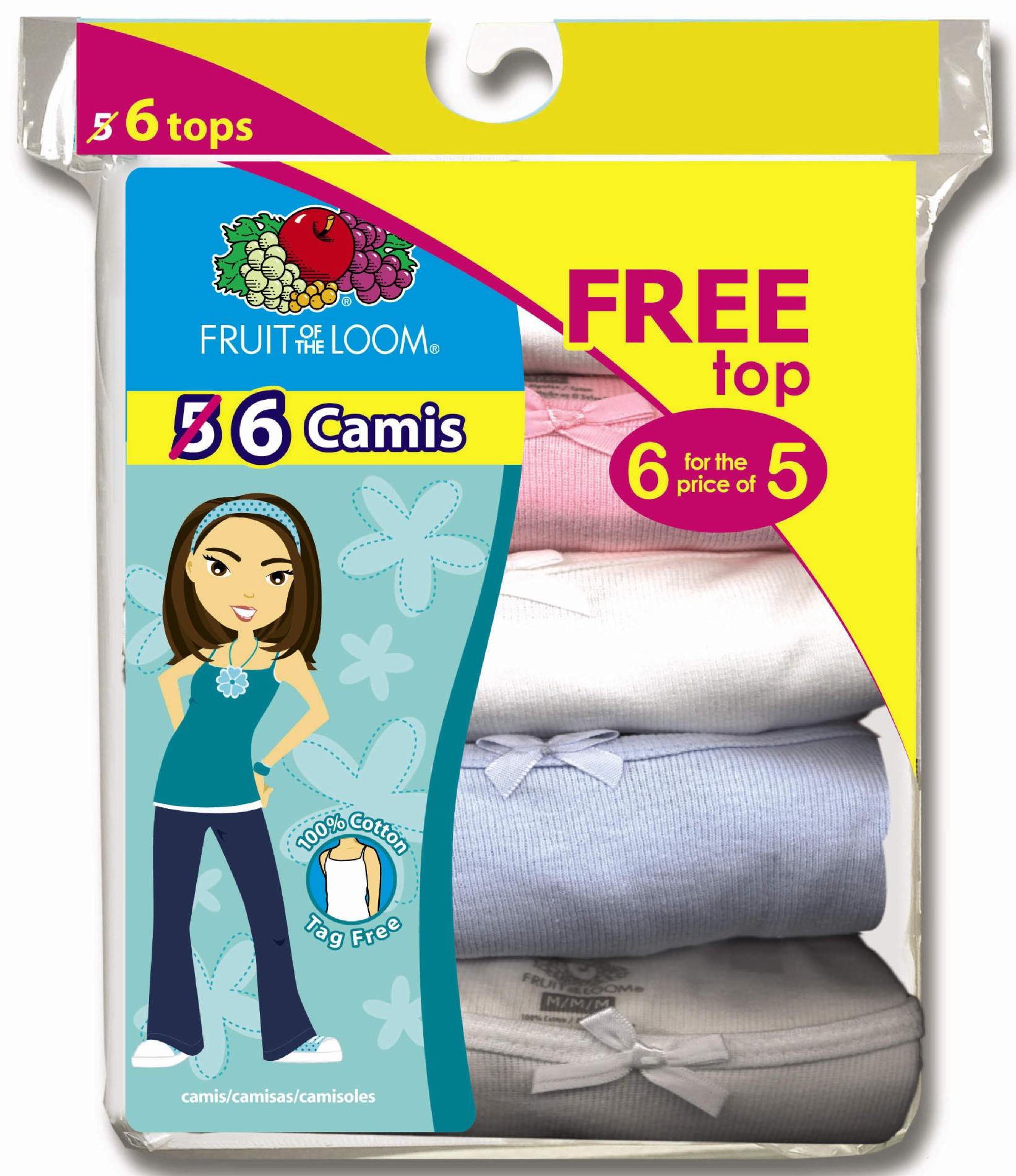 Fruit of the Loom Girl's 6-Pack Assorted Camisoles