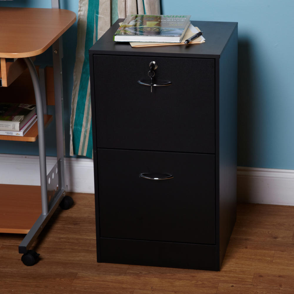 Wilson 2 drawer filing cabinet in black