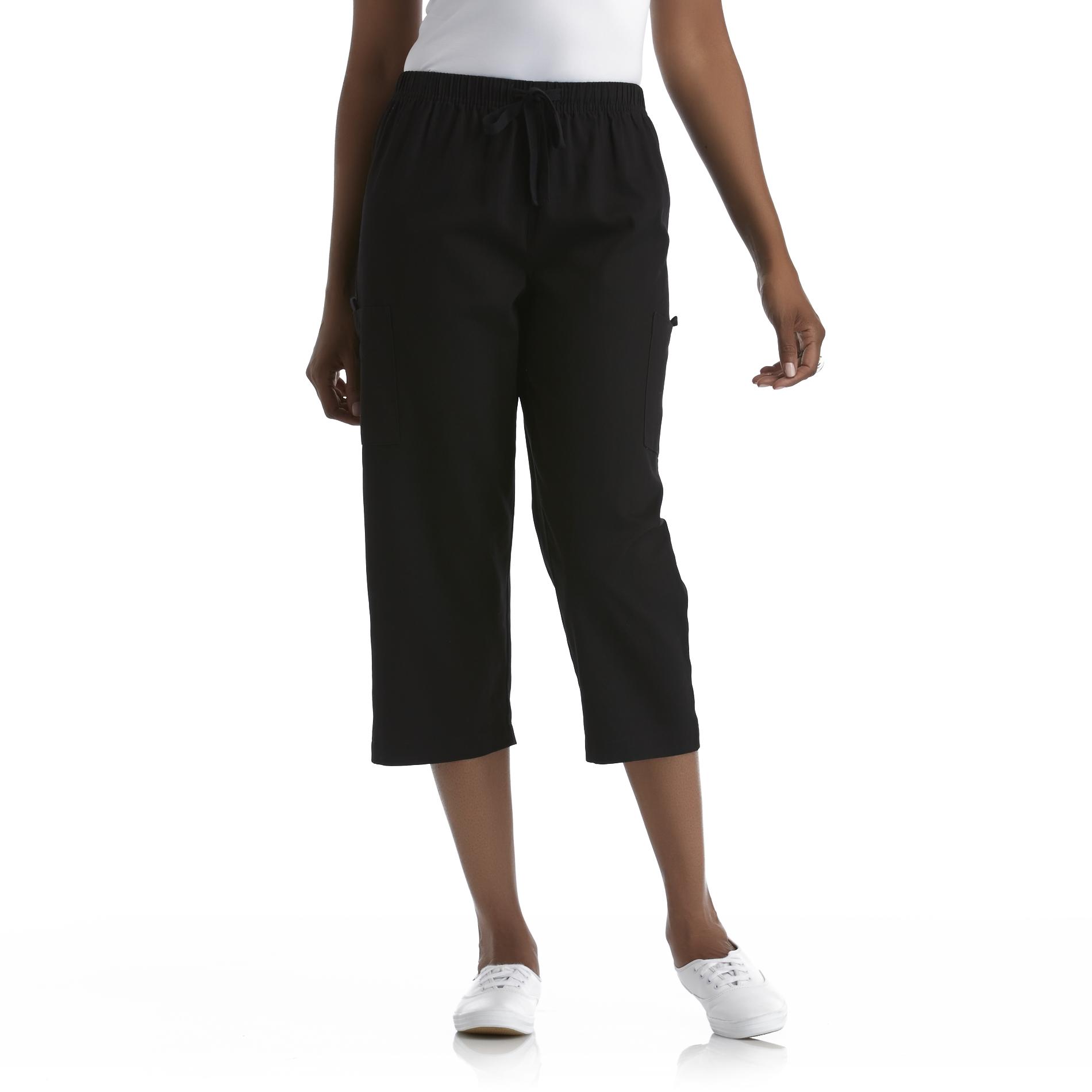 Basic Editions Women's Drawstring Capri Pants