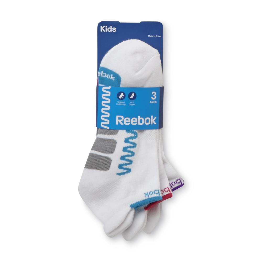 Reebok Girl's 3-Pairs Cushioned Tab Ankle Socks
