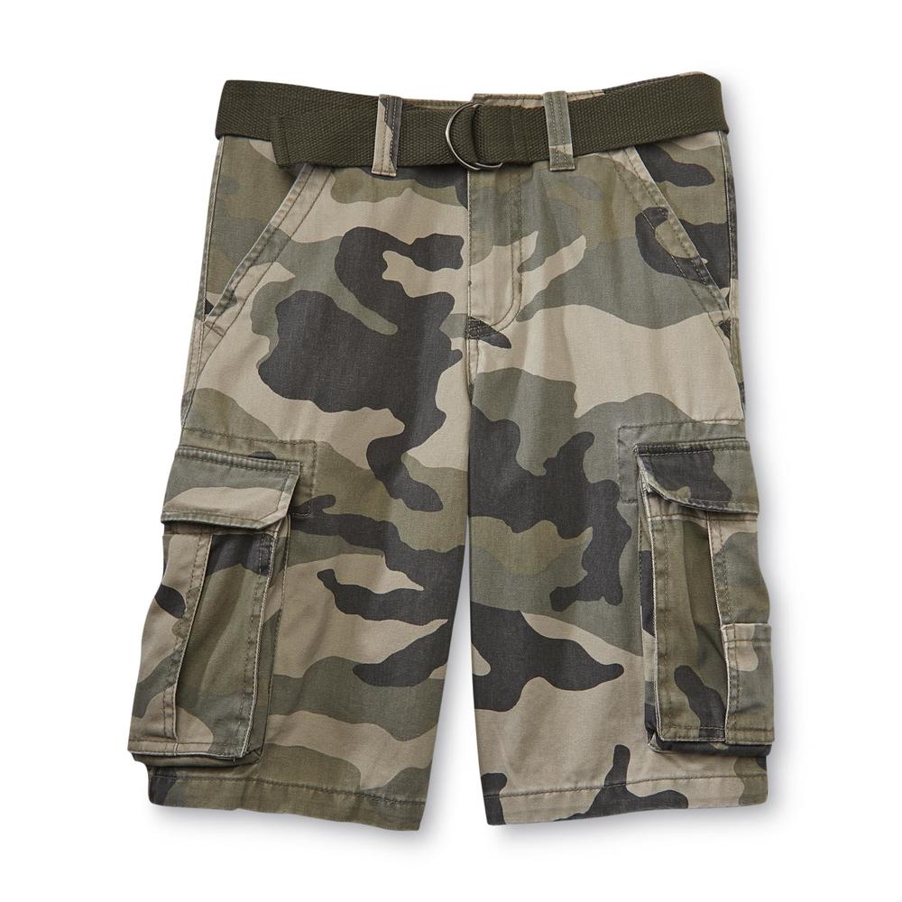 Canyon River Blues Boy's Adjustable Waist Cargo Shorts & Belt - Camouflage