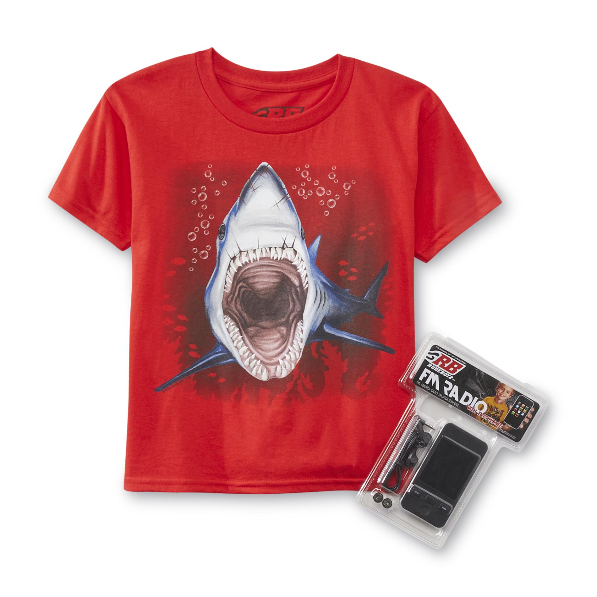 Rudeboyz Boy's Shark-Print T-Shirt & Toy - Radio