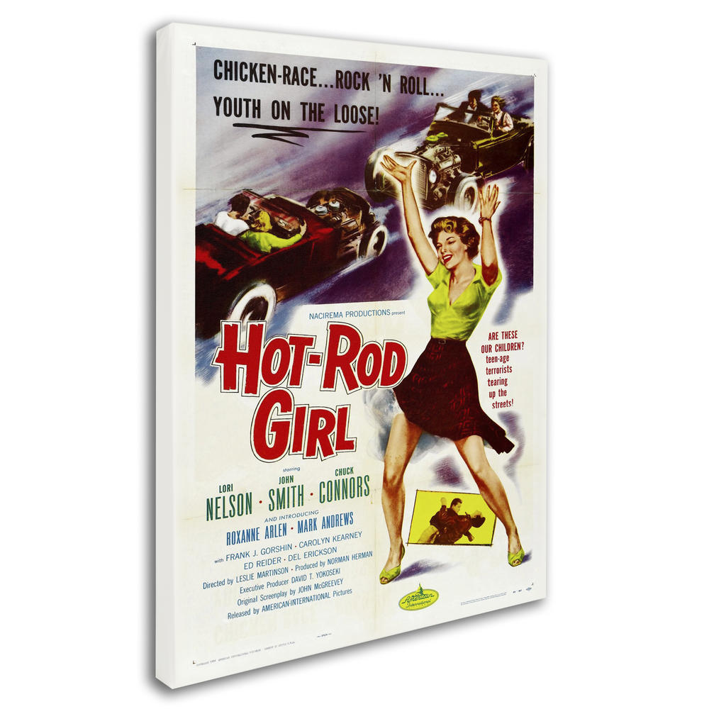 Trademark Global Vintage Apple Collection 'Hot Rod Girl' Canvas Art