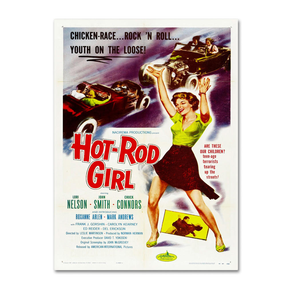 Trademark Global Vintage Apple Collection 'Hot Rod Girl' Canvas Art