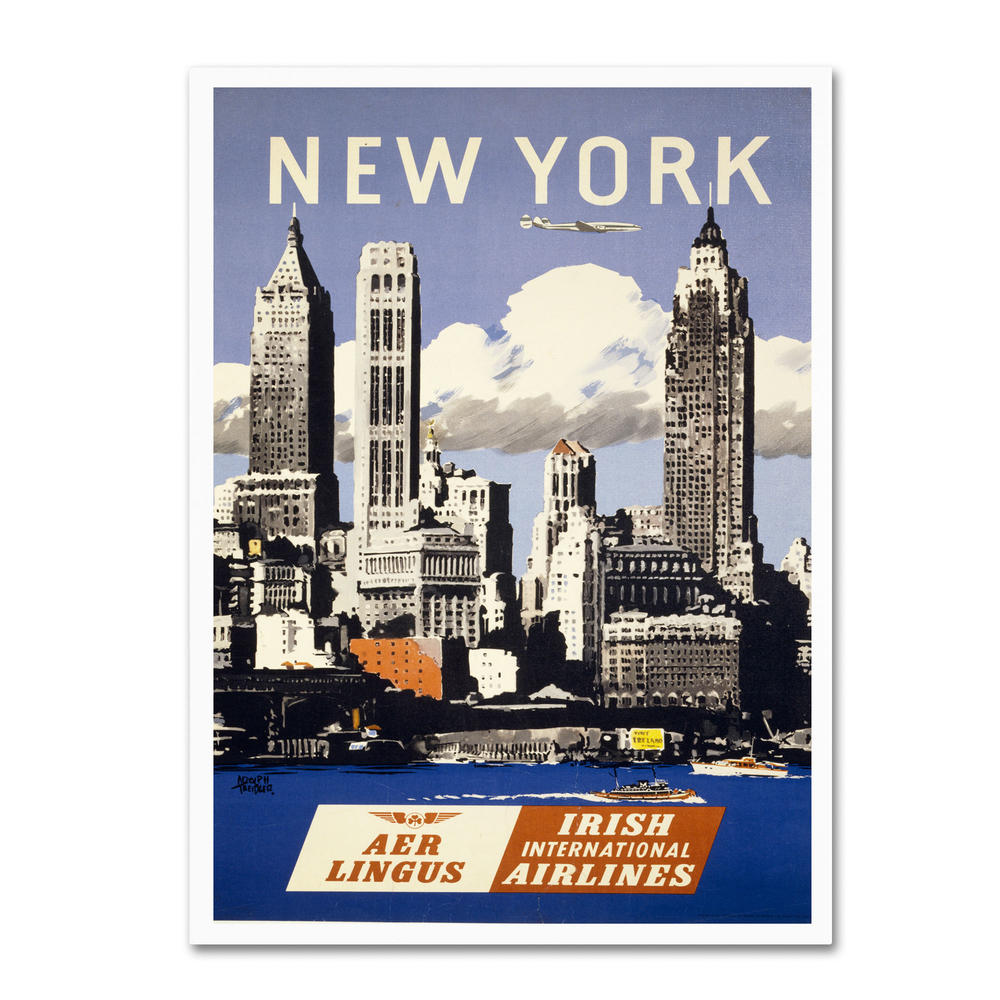 Trademark Global Vintage Apple Collection 'Trav NY Aer Lingus' Canvas Art