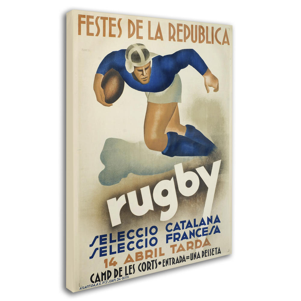 Trademark Global Vintage Apple Collection 'Rugby' Canvas Art
