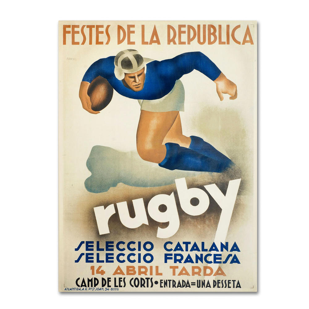 Trademark Global Vintage Apple Collection 'Rugby' Canvas Art