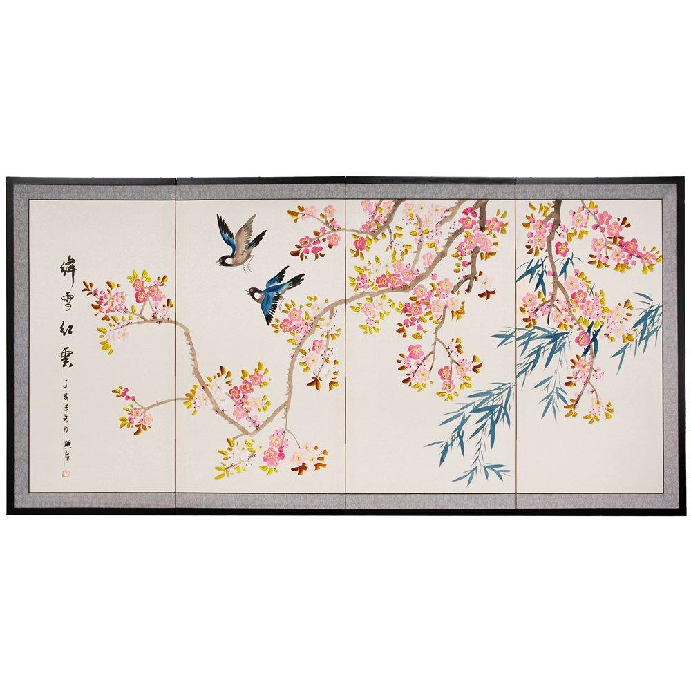 Oriental Furniture Shing Huo Blossom - (36 in. x 72 in.)