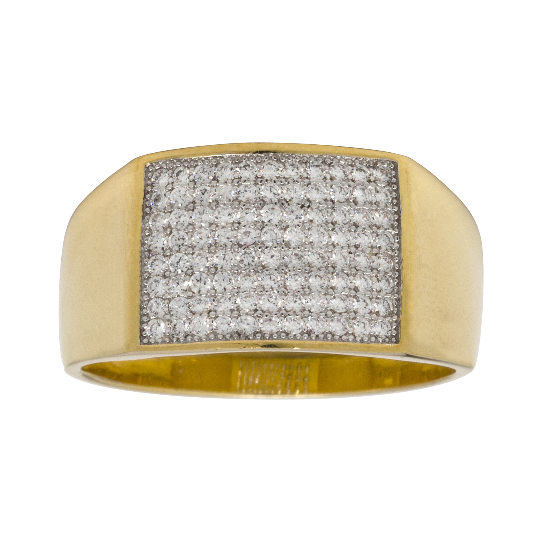 Men's Cubic Zirconia Ring Gold over Sterling Silver