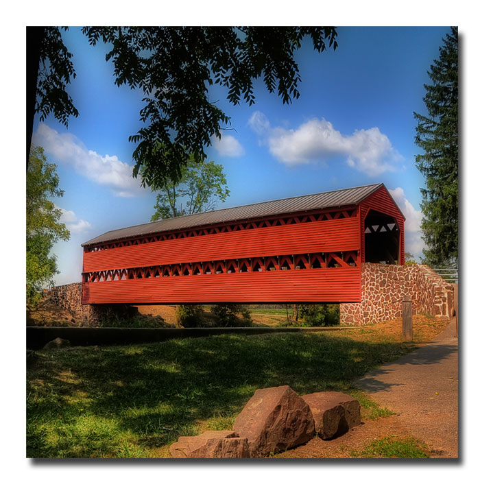 Trademark Global Lois Bryan 'Red Covered Bridge' Canvas Art