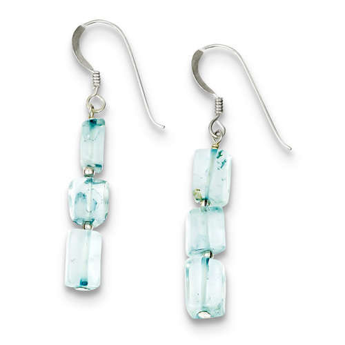 goldia Sterling Silver Light Blue Quartz Stone Earrings