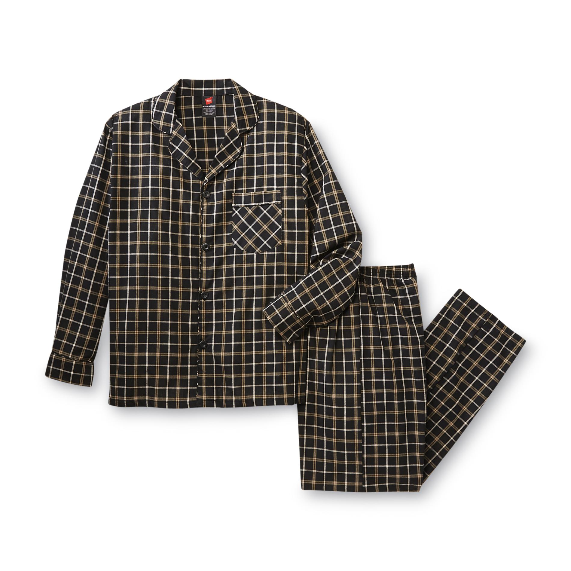 Hanes Men's Pajama Shirt & Pants Plaid
