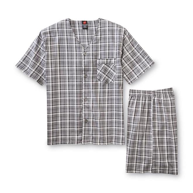 Hanes Men's Pajama Shirt & Pants Plaid