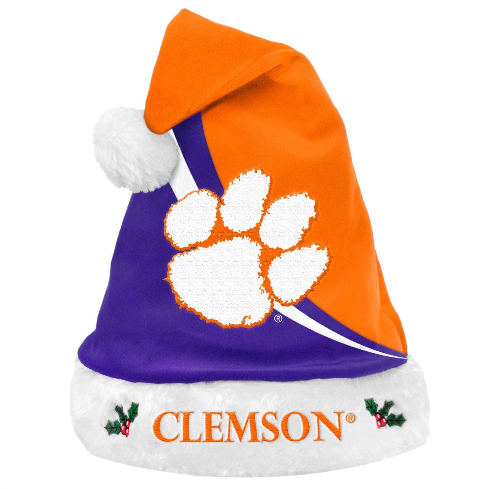 Forever Collectibles Clemson Tigers NCAA woop Logo Santa Hat