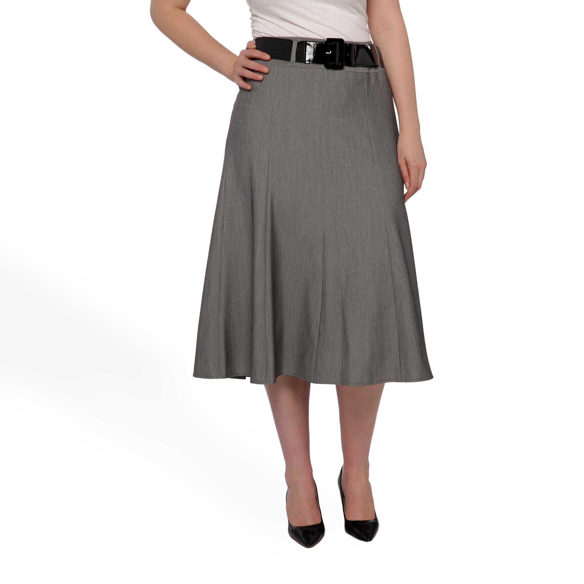 zac & rachel woman Women's Plus Belted Flair Skirt