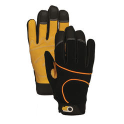 LFS Inc c7780M Performance Leather Palm Work Bellingham gloves for Big Jobs, Medium, BlackYellow