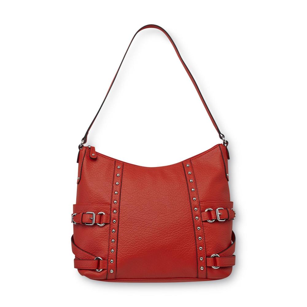 Attention Women's Riveted Strappy Hobo Handbag